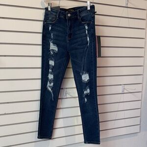 Vintage Midnight Blue Ripped Skinny Jeans